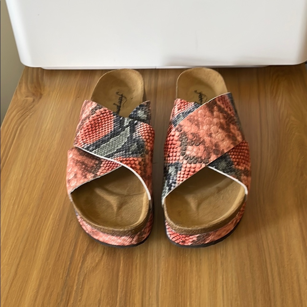 Free People Women's Snakeskin Slide Sandals